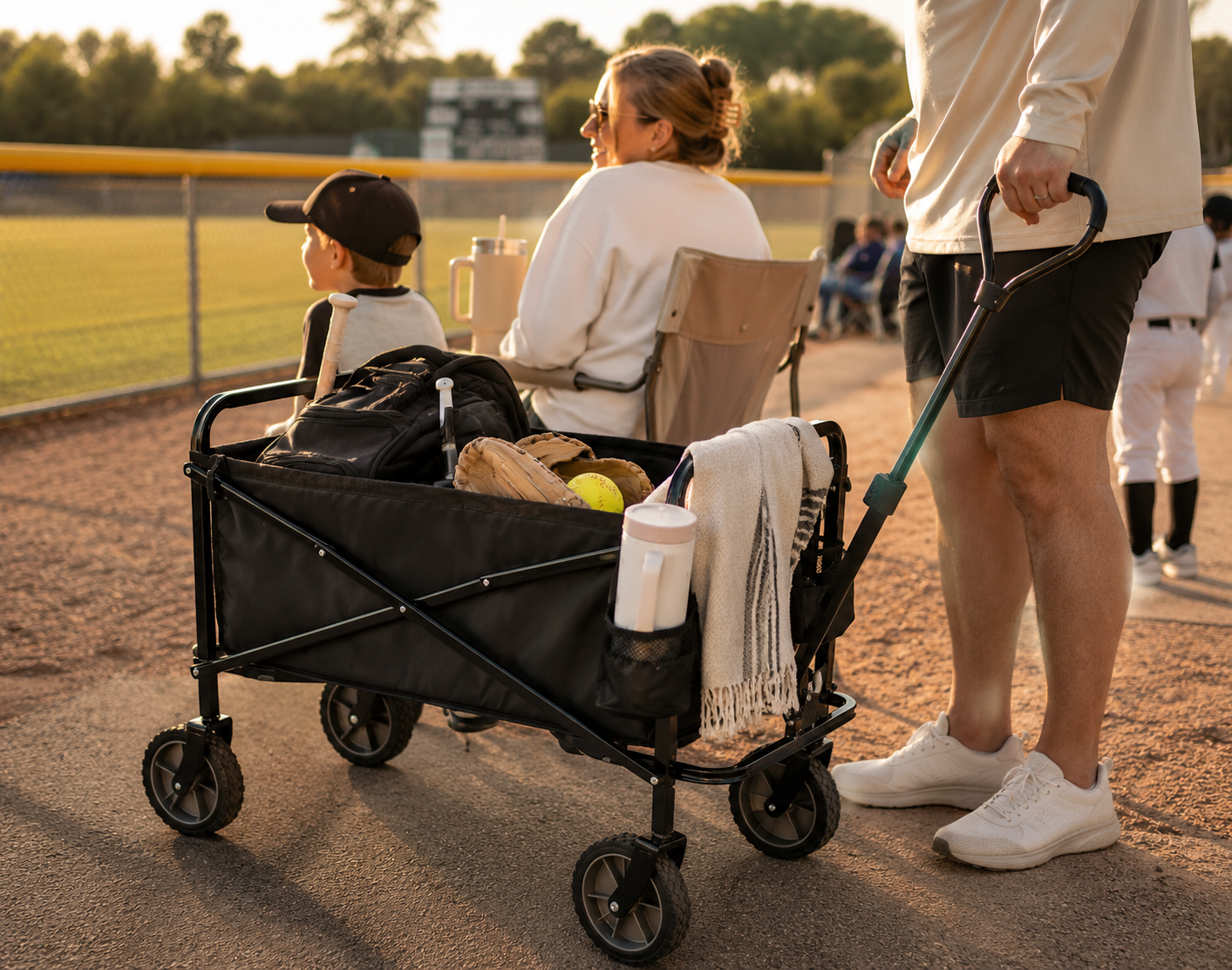 Outdoor wagon with game day gear