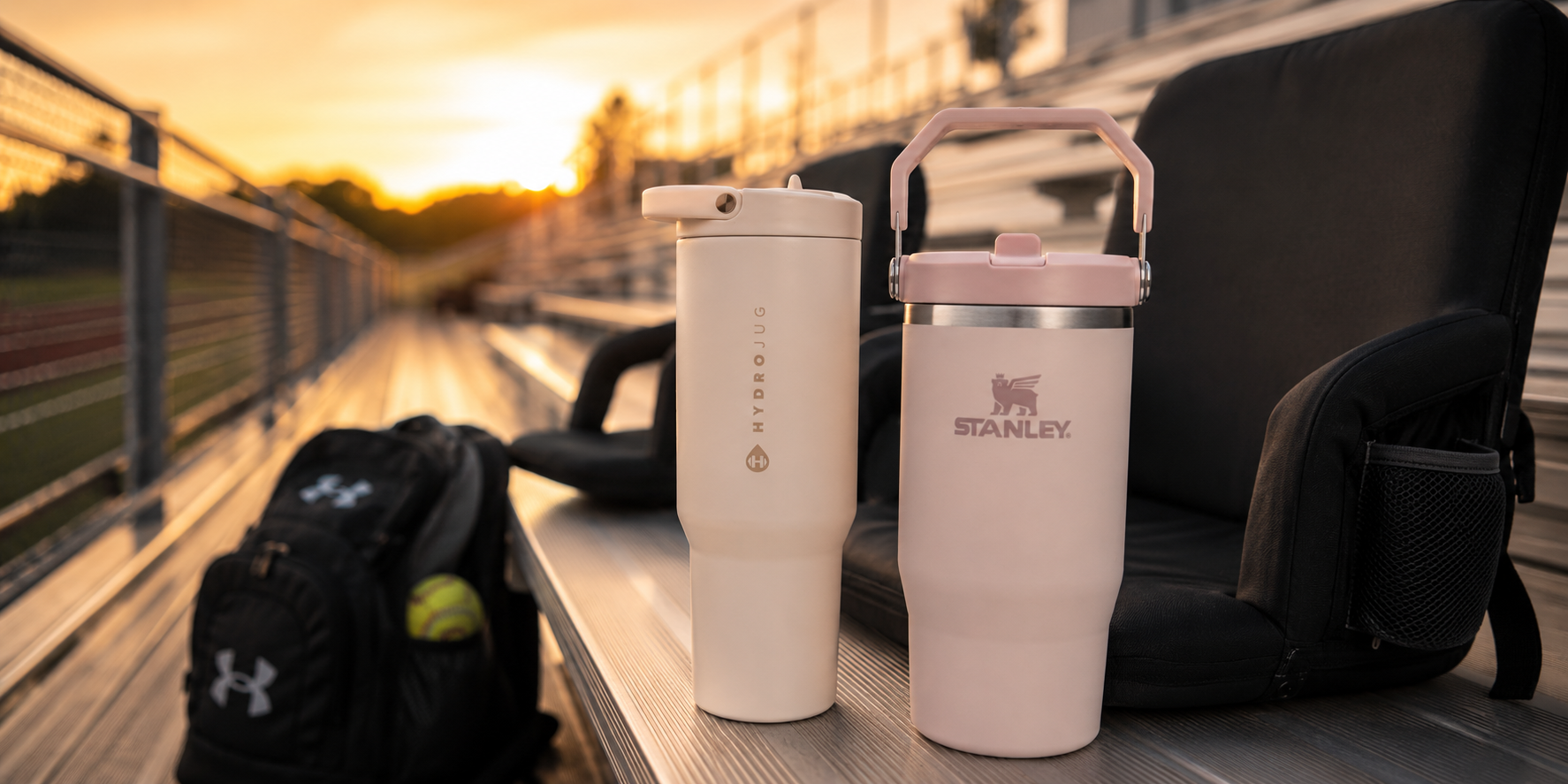 Sports mom tumblers at the ball field